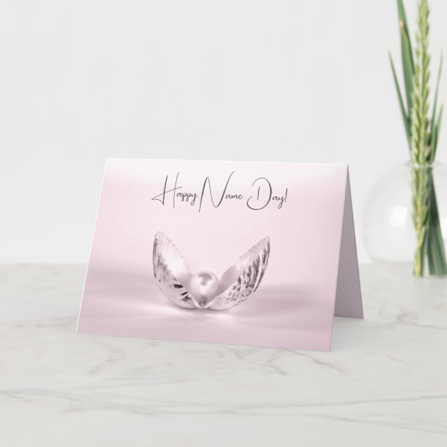 Carte Nom Perle de jour en coquillage (Devant)