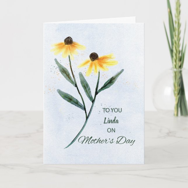 Carte Nom personnalisable Mères Jour Deux Fleurs de cône (Devant)