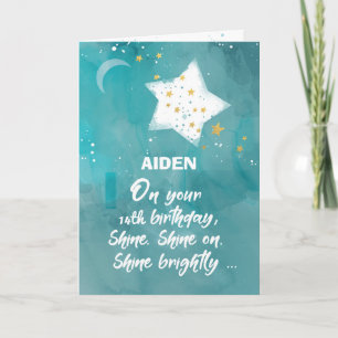 Carte Nom personnalisé 14th Tween ou Ado Anniversaire Nu