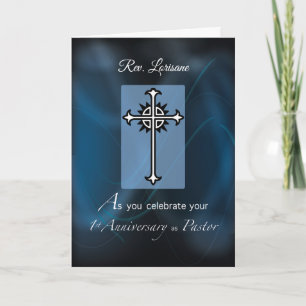 Carte Nom personnalisé 1er anniversaire Pasteur