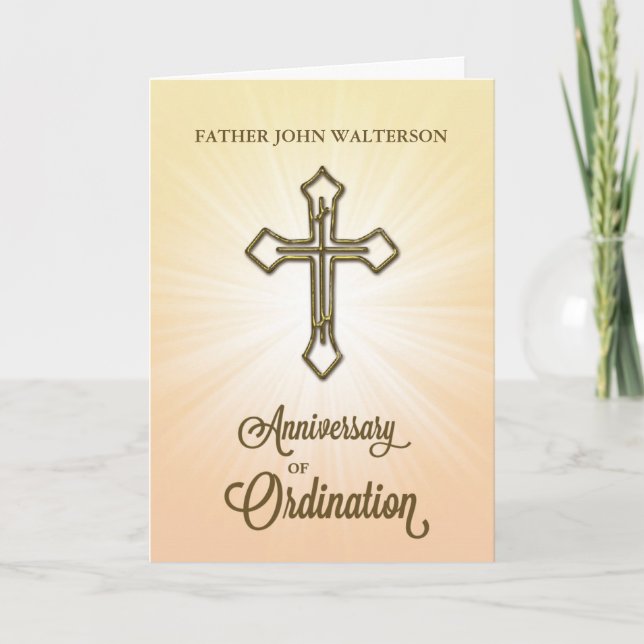 Carte Nom personnalisé, 80e anniversaire de l'ordination (Devant)