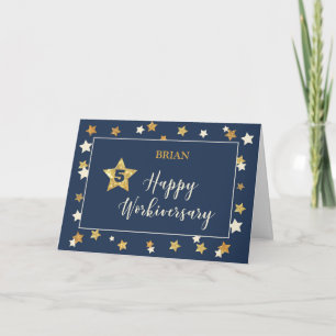 Carte Nom personnalisé Cinquième Anniversaire de Travail