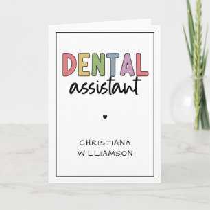 Carte Nom personnalisé Dental Assistant Cadeau