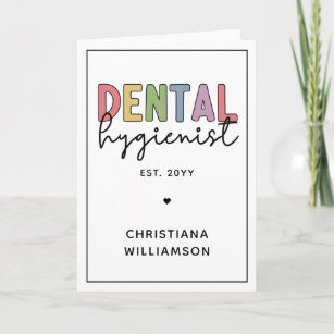 Carte Nom personnalisé Dental Hygienist RDH Cadeaux