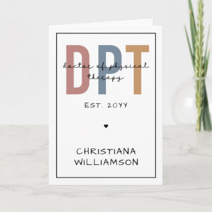 Carte Nom personnalisé DPT Doctor of Physical Therapy