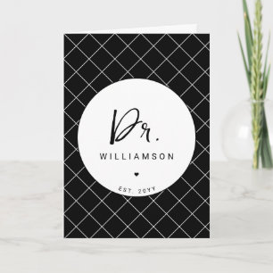 Carte Nom personnalisé Dr Minimaliste Docteur Graduation