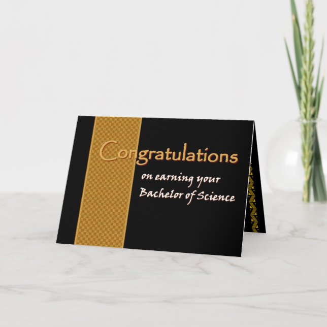 Carte NOM PERSONNALISÉ Félicitations - Bachelor of Scien (Devant)
