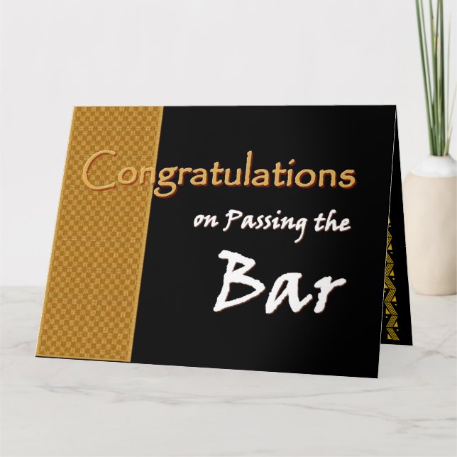 Carte NOM PERSONNALISÉ Félicitations Passing Bar Exam A0 (Devant)