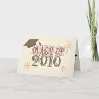 Carte Nom personnalisé Girl's Retro Style Graduation