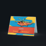 Carte Nom personnalisé Grandson, 3e anniversaire avec hé<br><div class="desc">Les hélicoptères sont un thème populaire chez les garçons de cet âge. C'est un hélicoptère aux couleurs vives,  qui ne manquera pas d'attirer l'attention de votre petit-fils à l'occasion de son 3e anniversaire !</div>