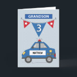 Carte Nom personnalisé Grandson 3e anniversaire Blue Pol<br><div class="desc">Une fois qu'il aura vu cette carte,  il sera vraiment ravi. et une fois qu'il l'ouvrira,  il sera certainement réveillé par l'accueil amusant que cette carte lui apporte. Avant d'oublier,  vous pouvez personnaliser le nom de vos petits-fils sur le devant. Envoyez-lui des salutations de 3ème anniversaire avec ceci.</div>