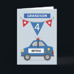 Carte Nom personnalisé Grandson 4e anniversaire Blue Pol<br><div class="desc">Bientôt sera la célébration du 4ème anniversaire de votre bien-aimé petit-fils. Si vous n'êtes toujours pas décidé avec quoi lui offrir,  vous devriez essayer de lui donner cette carte que vous pouvez personnaliser avec son nom. Qu'il soit Matthieu,  Simon ou Chris,  cette carte a été faite pour lui.</div>