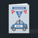 Carte Nom personnalisé Grandson 5e anniversaire Blue Pol<br><div class="desc">Il aura bientôt cinq ans, c'est ton petit-fils. Dès maintenant, vous devriez lire tout ce qui a trait à cette célébration, comme une carte de voeux que vous devez donner. Nous avons spécialement fait cette carte pour les bons garçons comme lui avec l'option de personnaliser son nom sur le devant....</div>