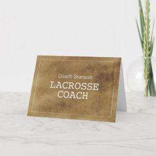 Carte Nom personnalisé Lacrosse Coach Merci Définition