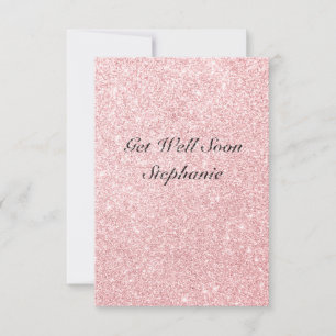 Carte Nom personnalisé Parties scintillant rose obtenir