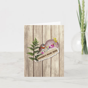 Carte Nom personnalisé peinture à l'huile sur bois papie