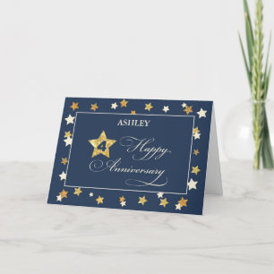 Carte Nom personnalisé Quatrième anniversaire de l'emplo