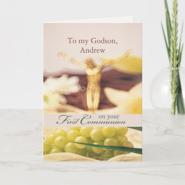 Carte Nom personnalisé, Relation Première communion Féli (Devant)