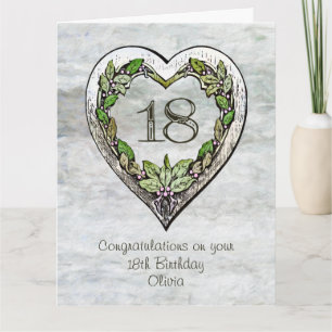 Carte Nom personnalisé Rustique 18e anniversaire