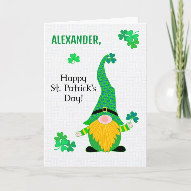 Carte Nom personnalisé St Patrick's Fun Leprechaun Card (Devant)