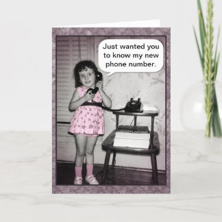 Carte Nombre fait sur commande de fille de téléphone de