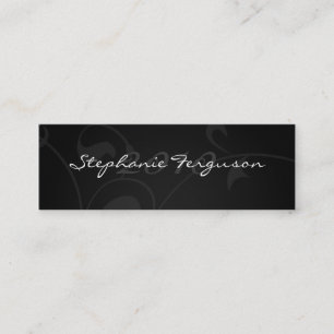 Carte nominative argentée noire élégante