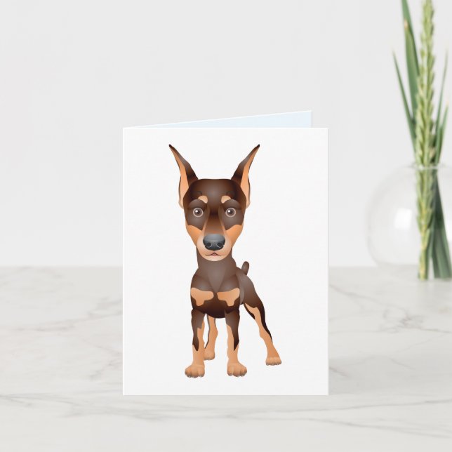Carte non écrite de chiot Doberman Pinscher (Devant)