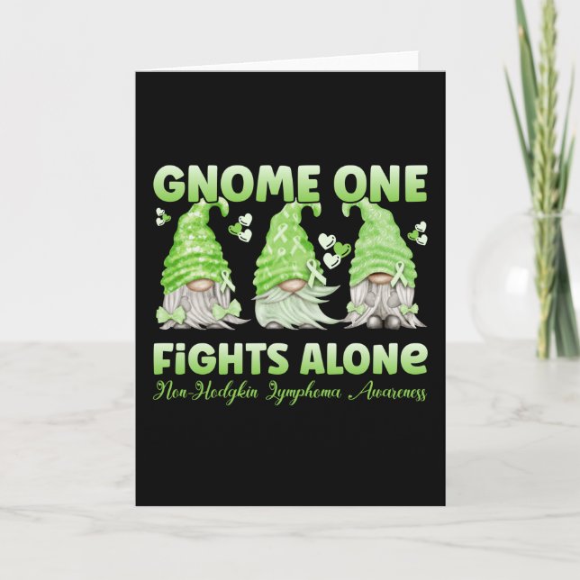 Carte Non Hodgkin Lymphoma Cancer Lime Ribbon Gnome (Devant)