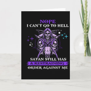 Carte Non je ne peux pas aller en enfer Satan a toujours