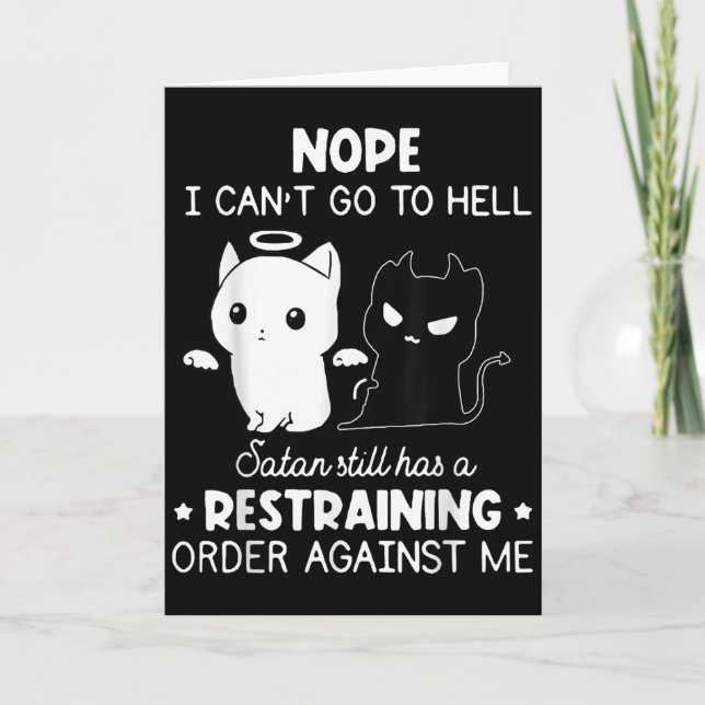 Carte Non je ne peux pas aller en enfer Satan a toujours (Devant)