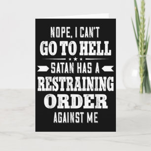 Carte Non je ne peux pas aller en enfer Satan a une ordo