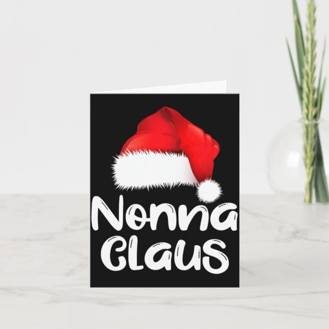 Carte Nonna Claus Christmas Family Matching Santa Hat Pa (Devant)