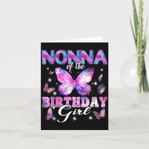 Carte Nonna de la fille d'anniversaire Famille Papillon