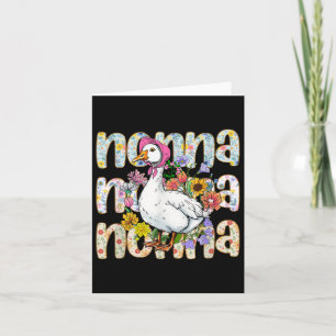 Carte Nonna Goose Fête des mères Grand-mère florale Oie