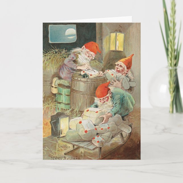 Carte Nordique Fête de Noël Tomte Scandinave (Devant)