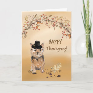 Carte Norfolk Terrier Funny Pilgrim Casquette Thanksgivi