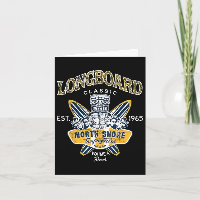 Carte North Shore Hawaii Surf Team Tee Longboard Clic (Devant)