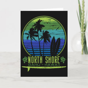 Carte North Shore Oahu - Hawaii Souvenir Style Surf