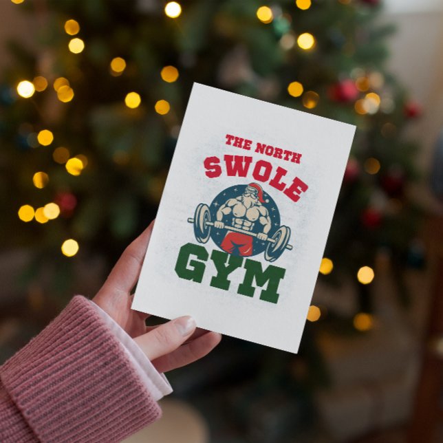 Carte North Swole Gym Funny Père Noël (Créateur téléchargé)