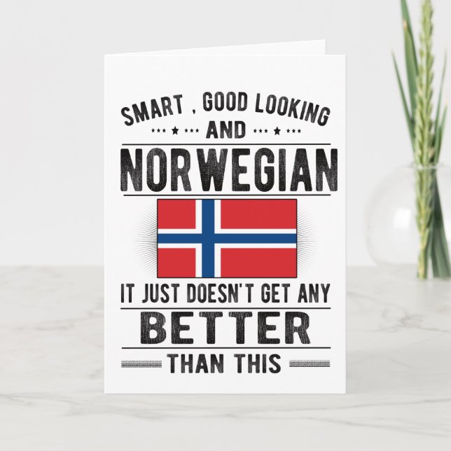 Carte Norwegian Flag Norway Heritage Norwegian Roots (Devant)