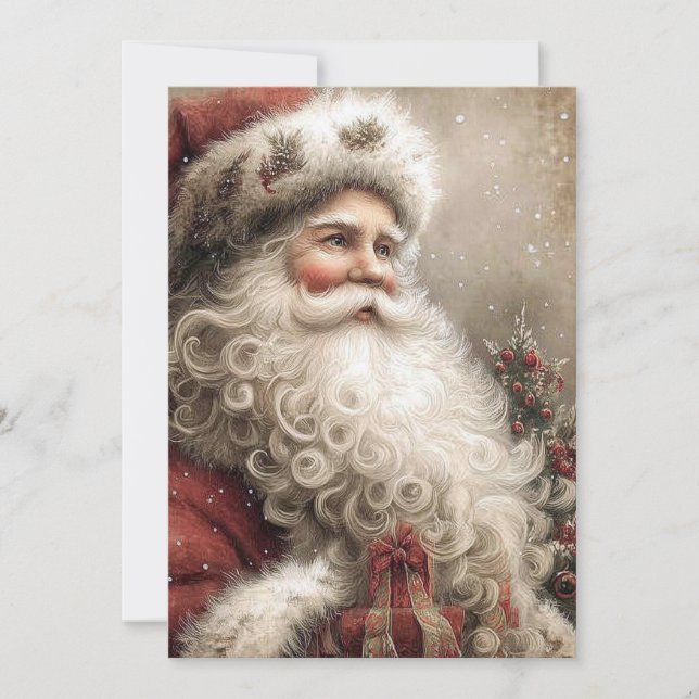 Carte Nostalgic Santa Claus Happy Holidays Flat (Devant)