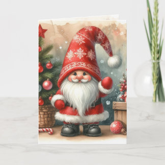 Carte Nostalgic Vintage Christmas Santa Claus watercolor