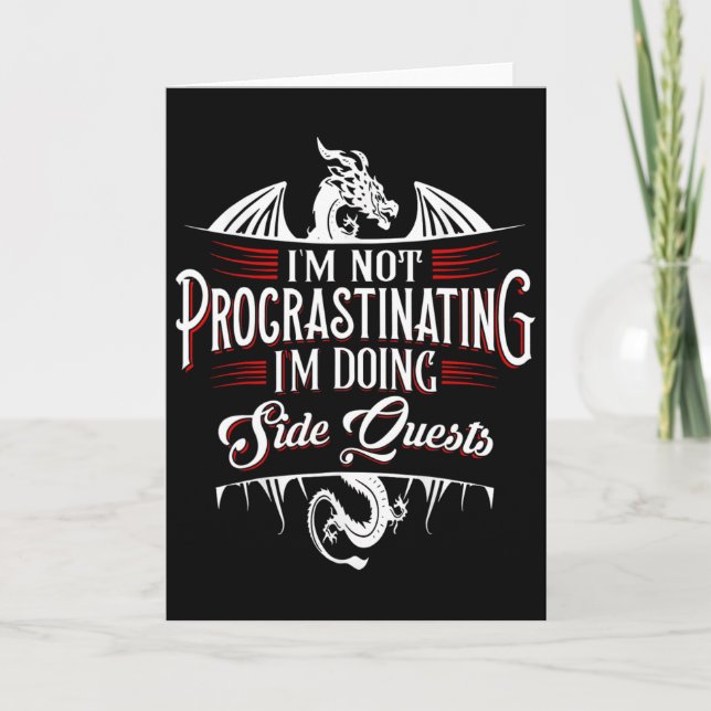 Carte Not Procrastinating Side Quests Funny Rpg Gamer Dr (Devant)