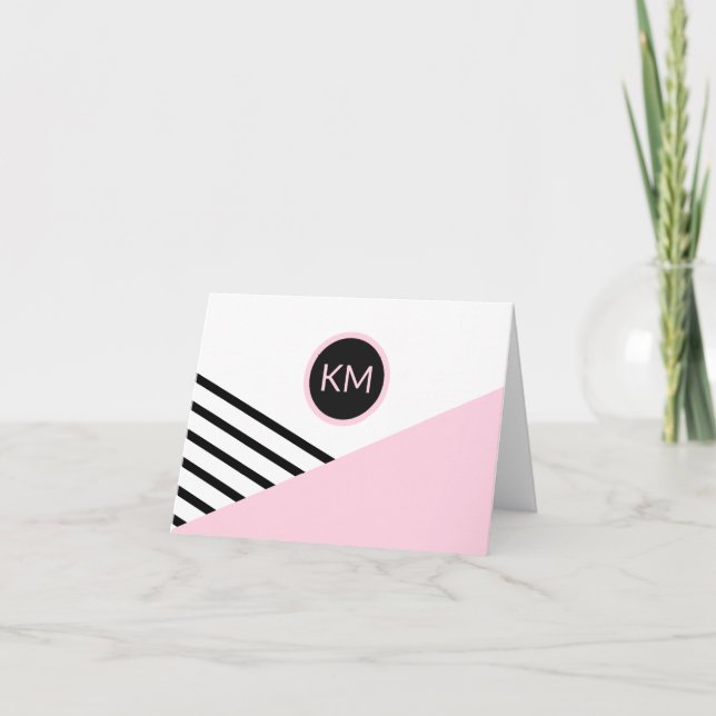 Carte Nota Retro Chic Monogram (Devant)