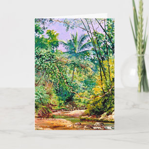 Carte Nota Vierge Bambou Et Cocotiers