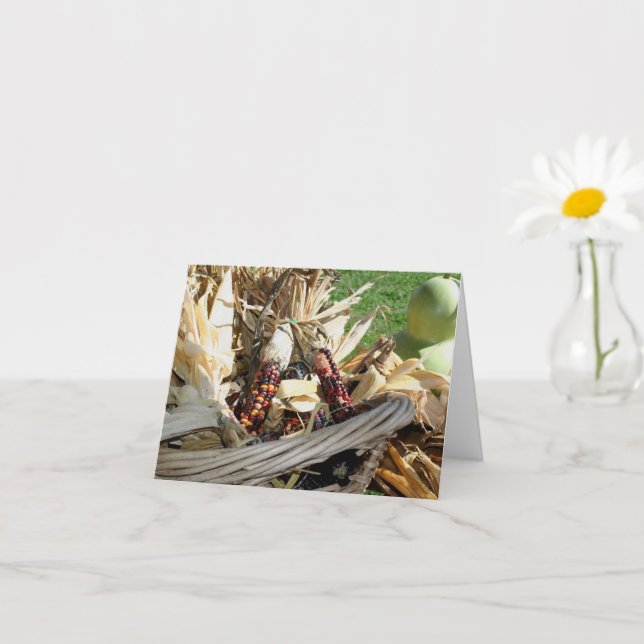 Carte Note blanche de la nature de la chute du maïs indi (Petite plante)