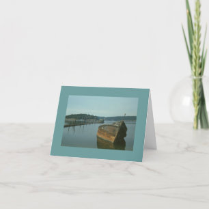 Carte - Note - coque de navire abandonnée dans la