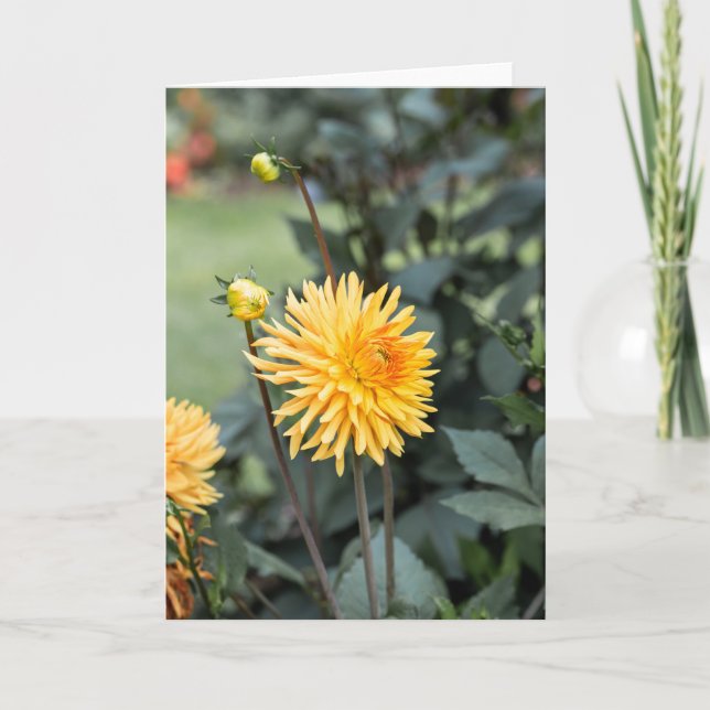 Carte Note Dahlia Jaune (Devant)