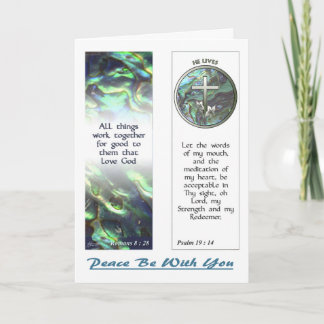 Carte Note de Cross and Abalone Scriptures Bookmarks