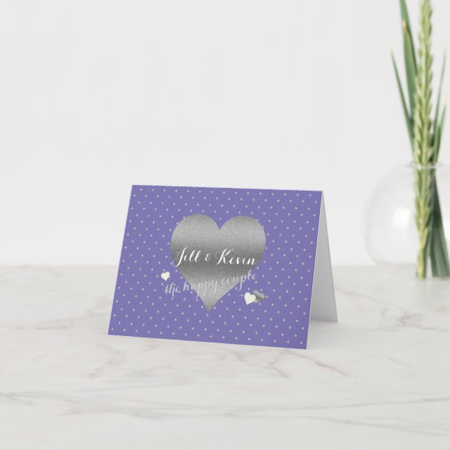 Carte Note de la mariée & co Periwinkle & Silver Wedding (Devant)